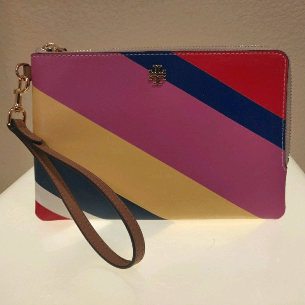 RARE! NWT Tory Burch Multi Stripe Wristlet